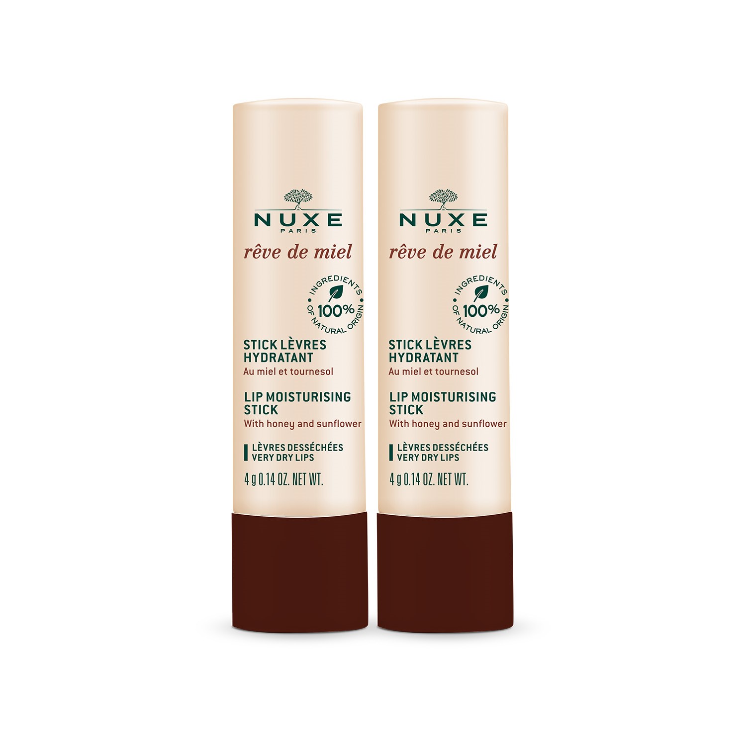 SET CON DOS LIPSTICKS NUTRITIVOS RÊVE DE MIEL (SET DE BÁLSAMOS PARA LABIOS)